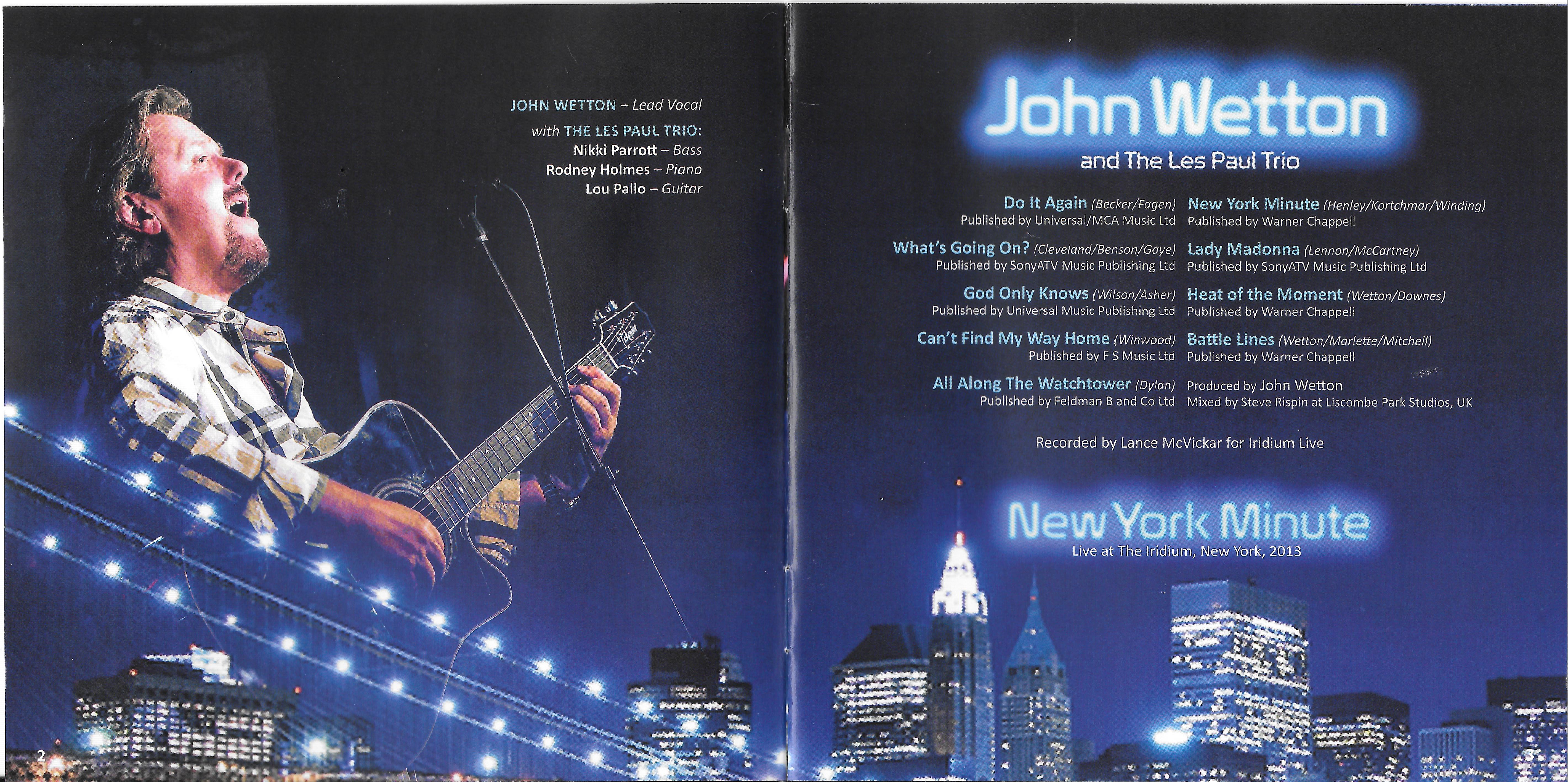 John Wetton - New York Minute - credits