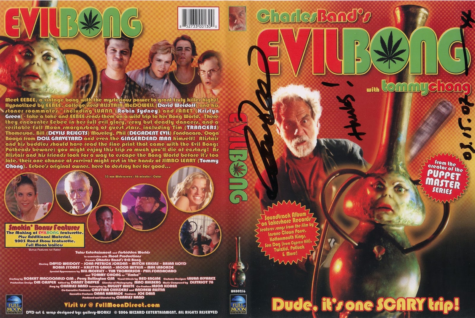 Evil Bong - cover - autographed by Charles Band