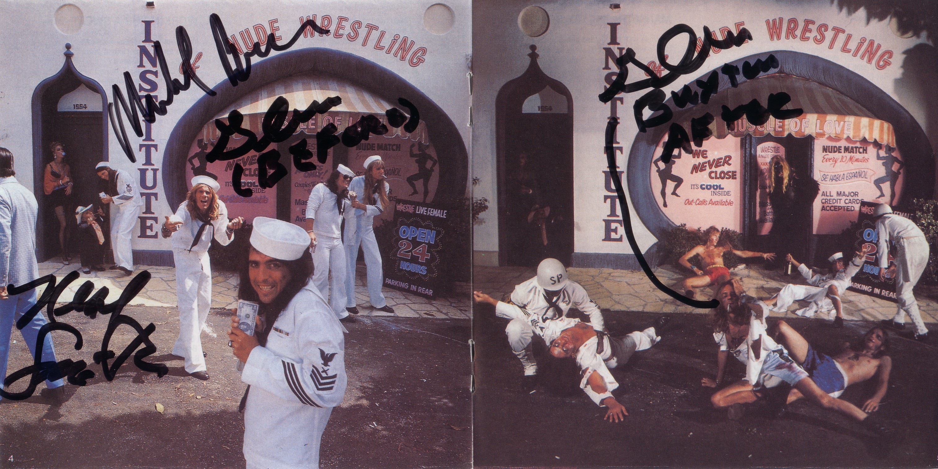 Alice Cooper - Muscle Of Love - in person autograph - Bruce_Buxton_Smith - center of booklet