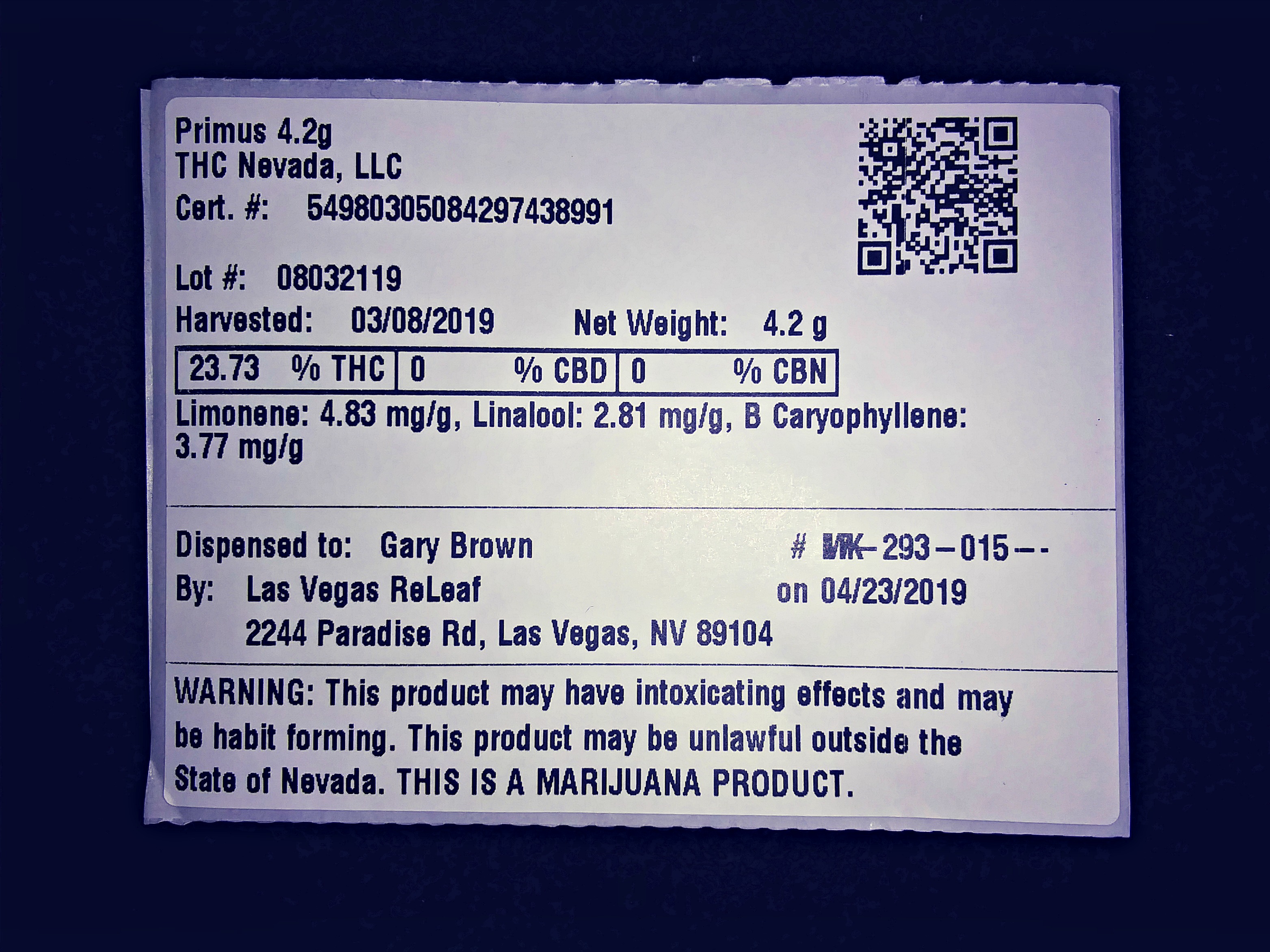 Las Vegas ReLeaf - Primus Sticker (2019 05 02)_(212325)